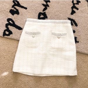 Zara Tweed Cream Skirt